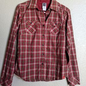 North Face women's bottom down blouse small long sleeve, cuff, embroided